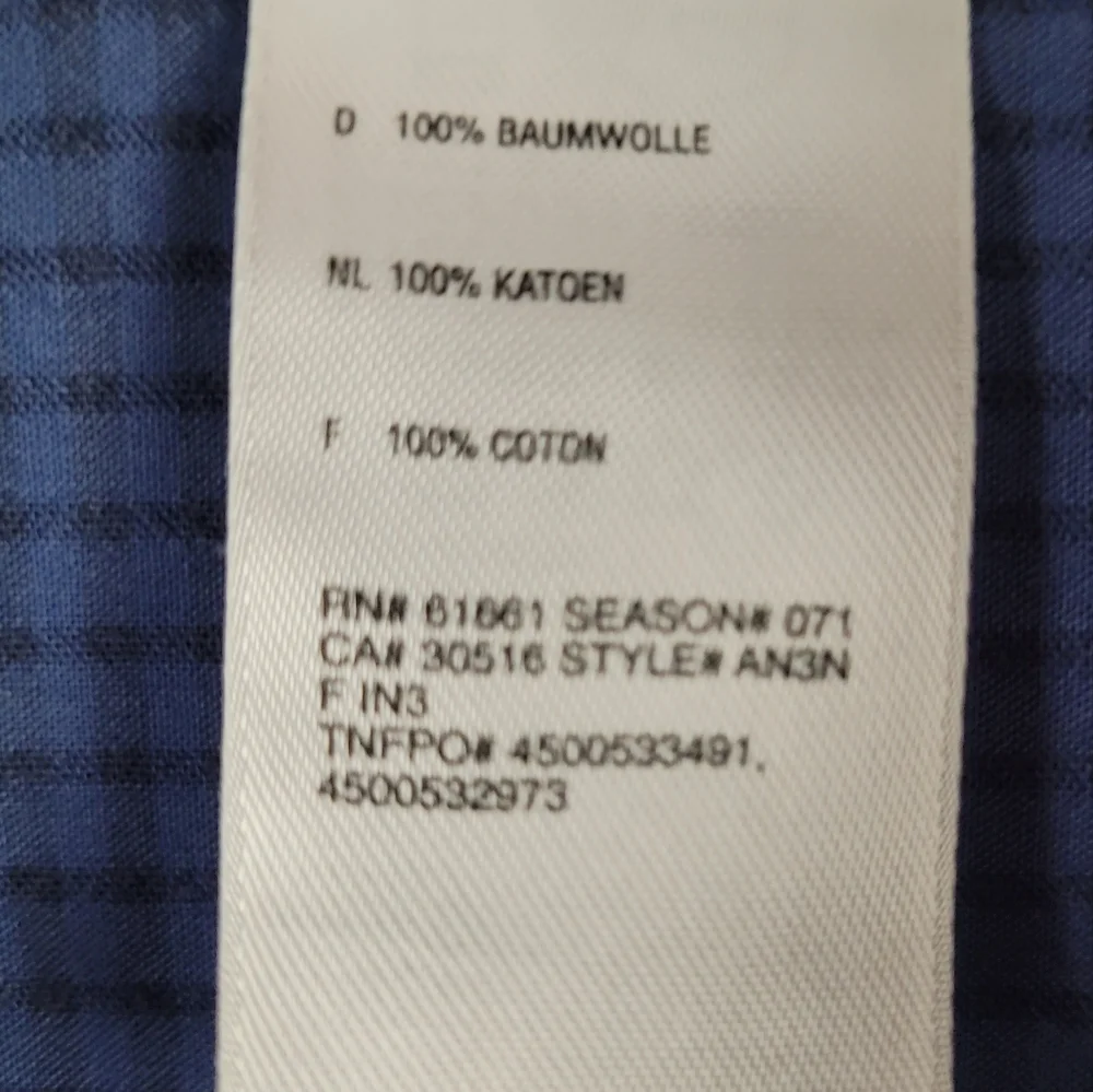 The North Face Shirt Men‎ M Blue/Black Micro-Ginham Short Sleeve Button Up
